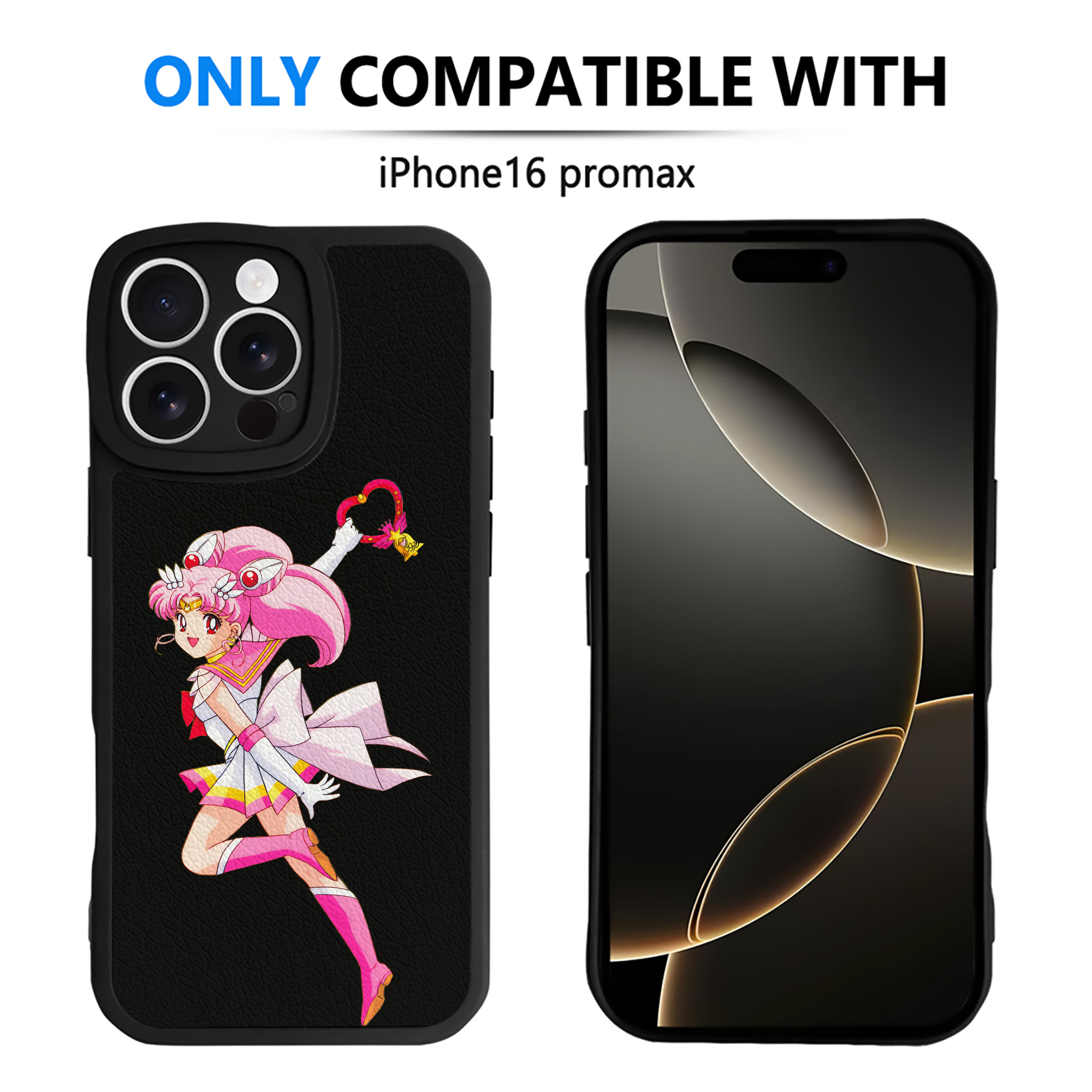 （画像用） 美少女戦士セーラームーン ちびうさ Sailor Moon Chibiusa Tsukino Usagi Small Lady Serenity 【iPhone 16シリーズ対応】シリコンスマホケース（レザー調） 材質：シリコン